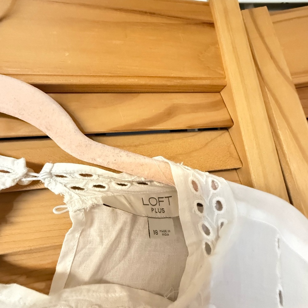 LOFT Plus White Eyelet Detail Tank